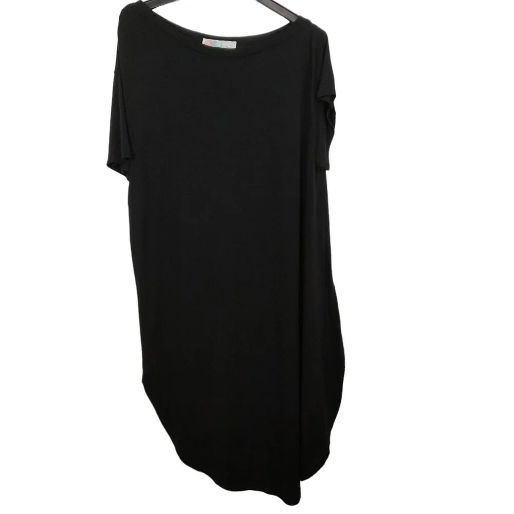 FREE PEOPLE Beach Tunic Midi Dress Size XS Black Stretch Slouchy Casual Relaxed - Picture 4 of 9